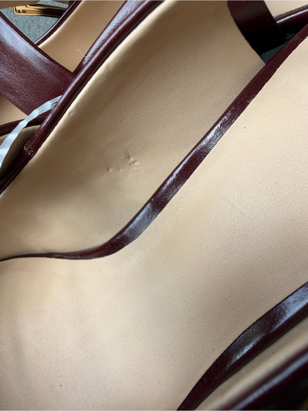 Gianni Bini Maroon Leather Sonata Slingback Mary Jane Pump 8M Chunky NWOB - Picture 11 of 13